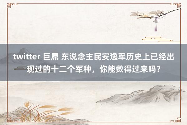 twitter 巨屌 东说念主民安逸军历史上已经出现过的十二个军种，你能数得过来