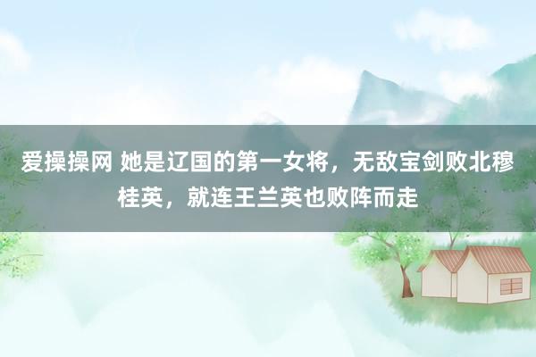 爱操操网 她是辽国的第一女将，无敌宝剑败北穆桂英，就连王兰英也败阵而走