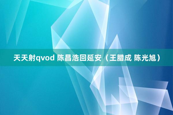 天天射qvod 陈昌浩回延安（王腊成 陈光旭）