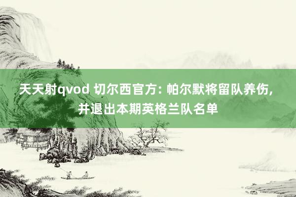 天天射qvod 切尔西官方: 帕尔默将留队养伤, 并退出本期英格兰队名单