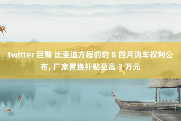 twitter 巨臀 比亚迪方程豹豹 8 四月购车权利公布, 厂家置换补贴至高 